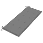 Stapelbare Gartenbank mit Auflage 128,5 cm Massivholz Teak