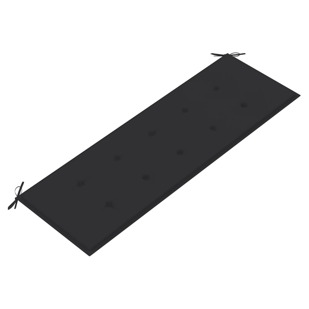 Stapelbare Gartenbank mit Auflage 159 cm Massivholz Teak