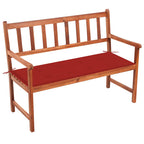Gartenbank mit Auflage 120 cm Massivholz Akazie