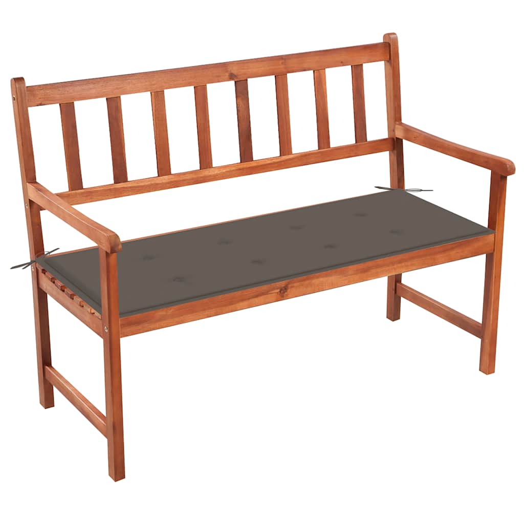 Gartenbank mit Auflage 120 cm Massivholz Akazie