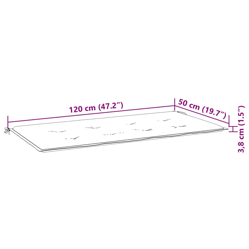 Gartenbank mit Auflage 120 cm Massivholz Akazie
