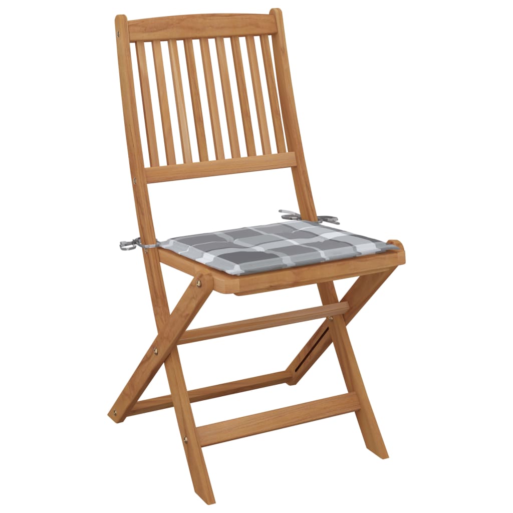 Klappbare Gartenstühle 2 Stk. mit Kissen Massivholz Akazie