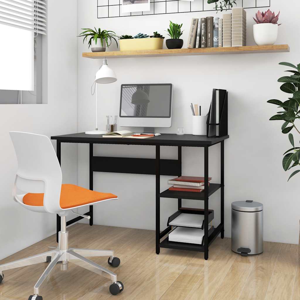 Computertisch Schwarz 105x50x72 cm MDF und Metall