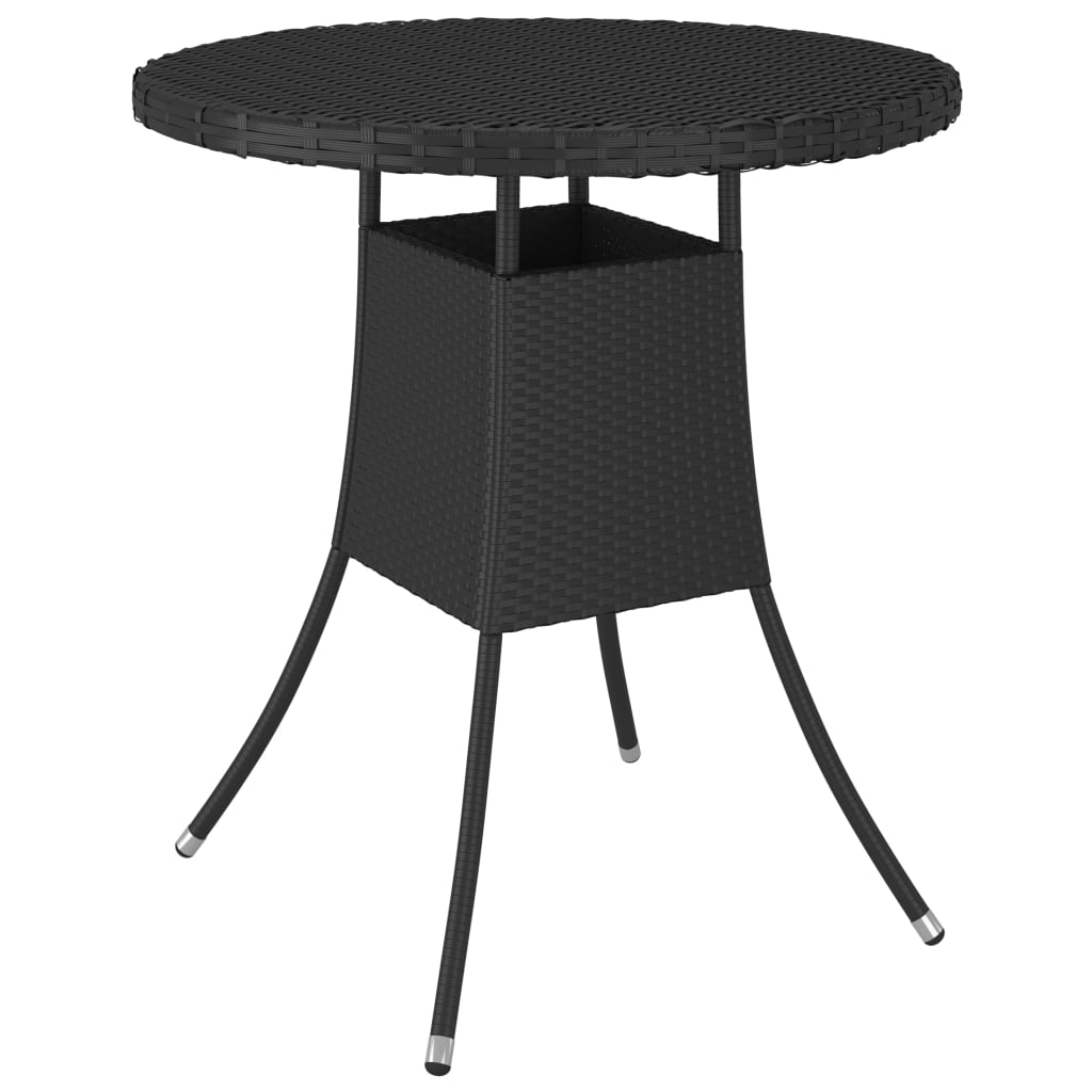 5-tlg. Garten-Sofagarnitur mit Auflagen Poly Rattan Schwarz