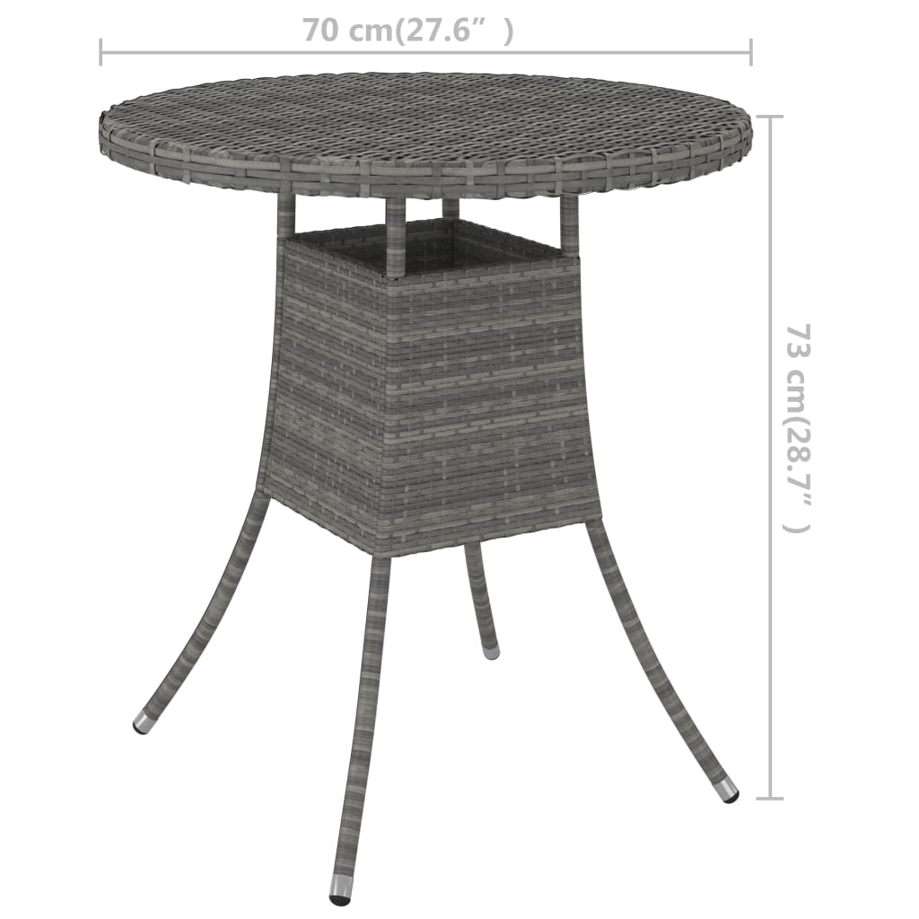 5-tlg. Garten-Sofagarnitur mit Auflagen Poly Rattan Grau