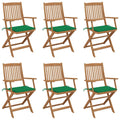 Klappbare Gartenstühle 6 Stk. mit Kissen Massivholz Akazie