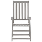 Verstellbare Gartenstühle 6 Stk. Grau Massivholz Akazie