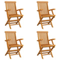 Klappbare Gartenstühle 4 Stk. Massivholz Teak