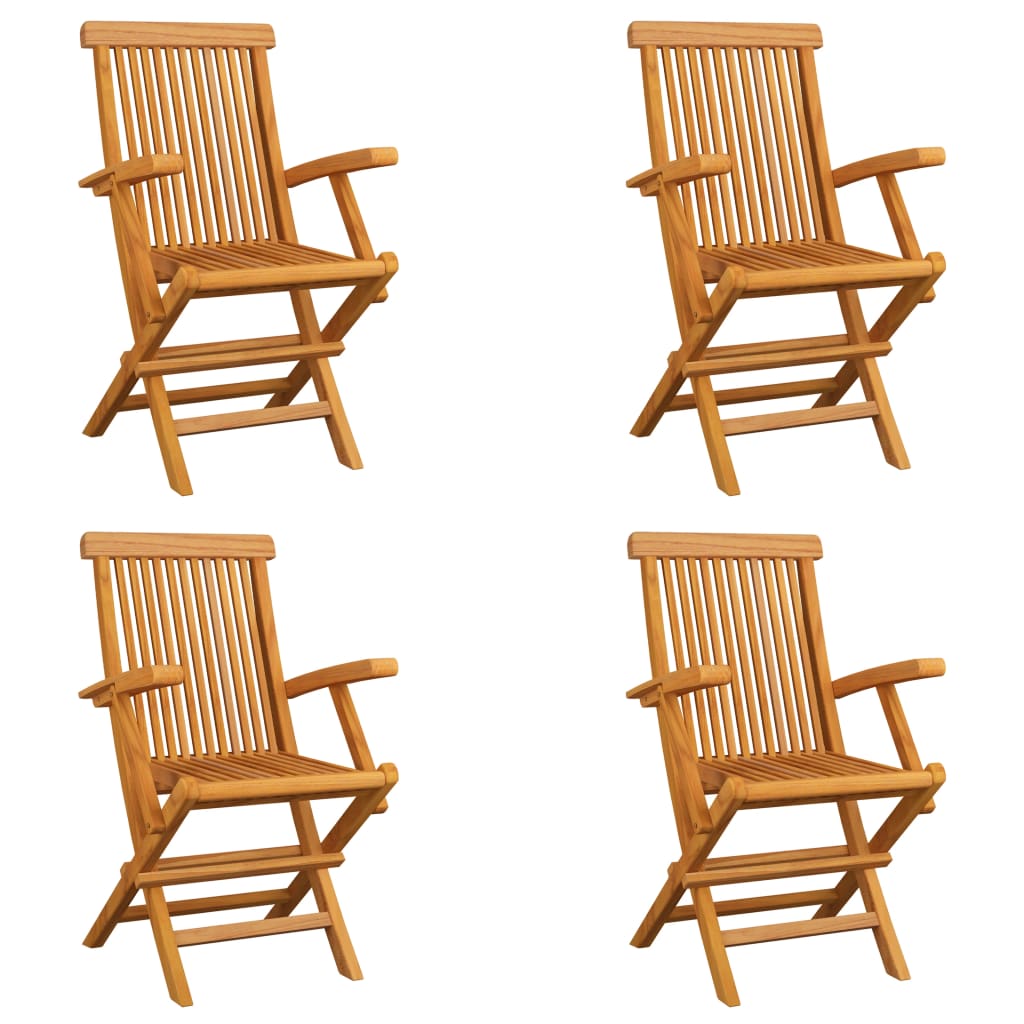 Klappbare Gartenstühle 4 Stk. Massivholz Teak