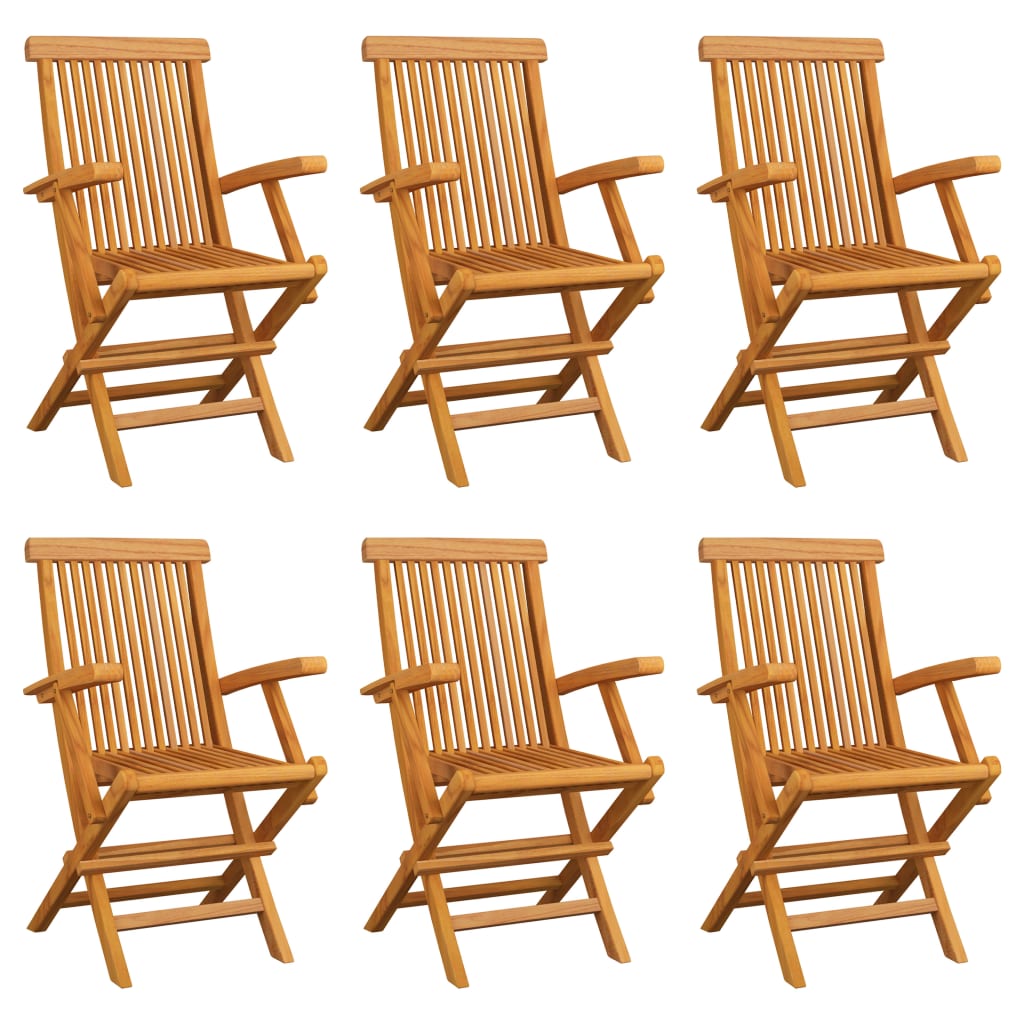 Klappbare Gartenstühle 6 Stk. Massivholz Teak