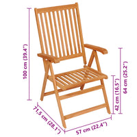 Gartenstühle 6 Stk. mit Blauen Kissen Massivholz Teak