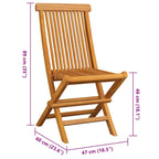 Gartenstühle mit Hellgrünen Kissen 6 Stk. Massivholz Teak