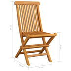 Gartenstühle mit Kissen 6 Stk. Rot Karomuster Massivholz Teak