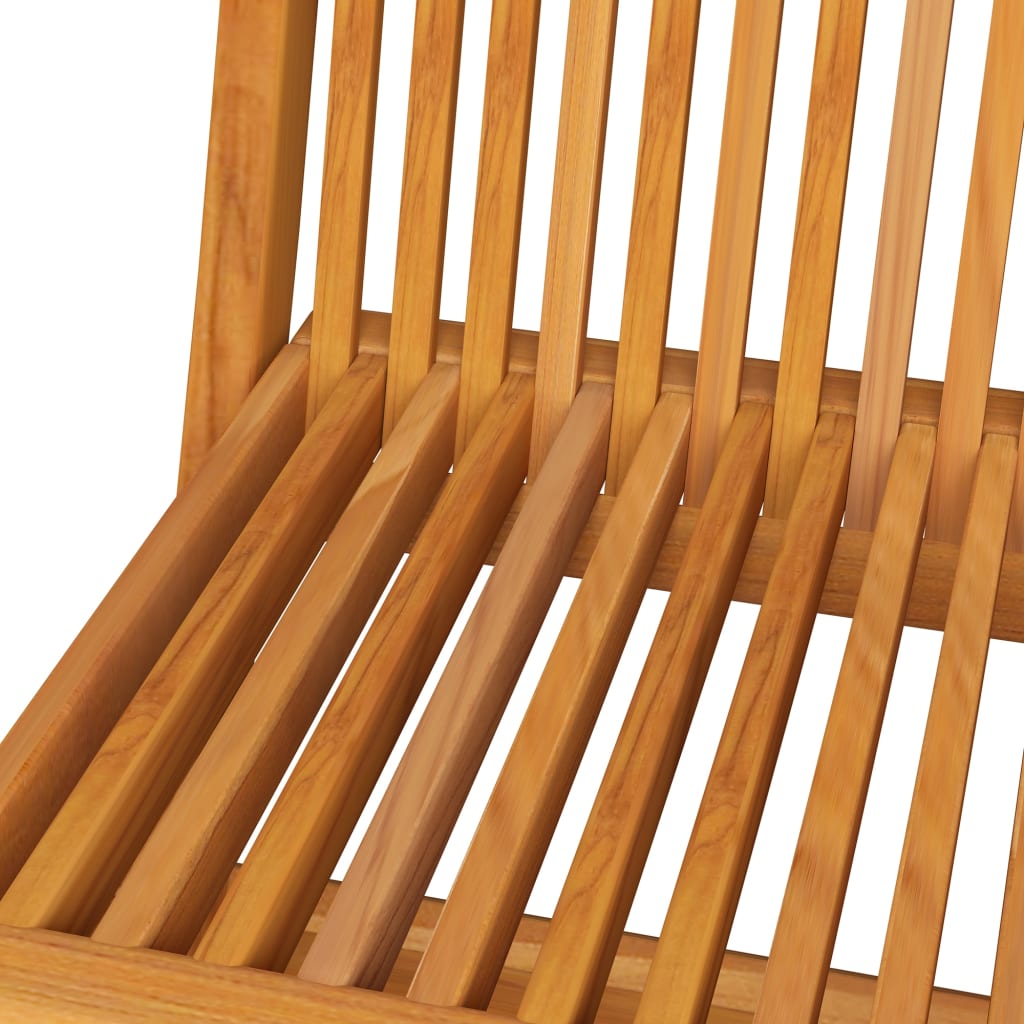 Gartenstühle mit Kissen 6 Stk. Grau Karomuster Massivholz Teak