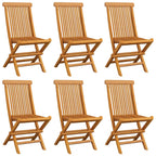 Gartenstühle mit Taupe Kissen 6 Stk. Massivholz Teak