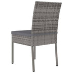 5-tlg. Garten-Essgruppe Poly Rattan Grau