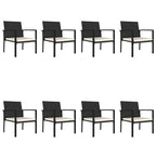 9-tlg. Garten-Essgruppe Poly Rattan Schwarz