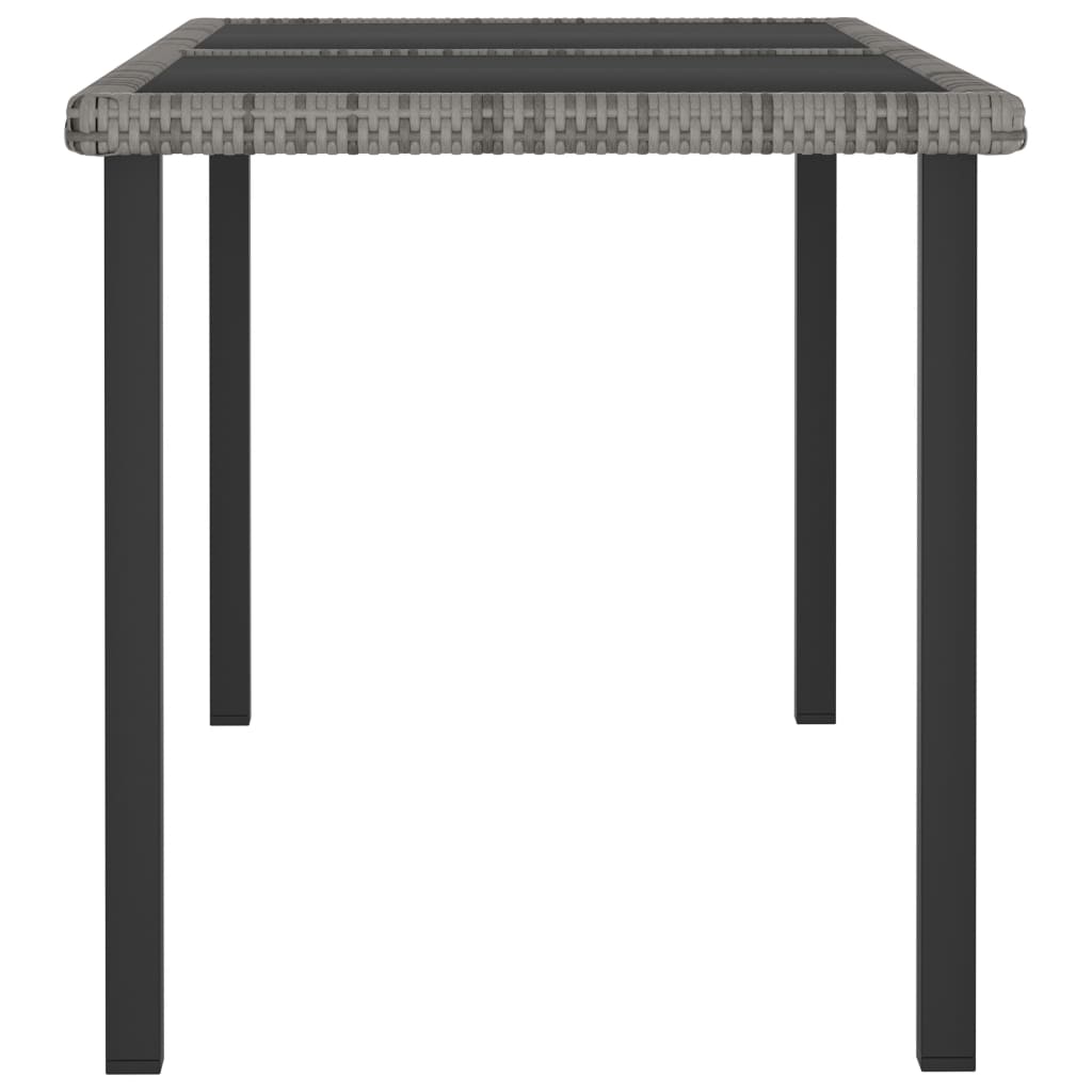 5-tlg. Garten-Essgruppe Poly Rattan Grau
