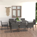 9-tlg. Garten-Essgruppe Poly Rattan Grau