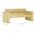 2-tlg. Garten-Lounge-Set mit Kissen Kiefernholz Imprägniert
