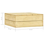 2-tlg. Garten-Lounge-Set mit Kissen Kiefernholz Imprägniert