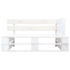 2-Sitzer-Palettensofa Weiß Imprägniertes Kiefernholz