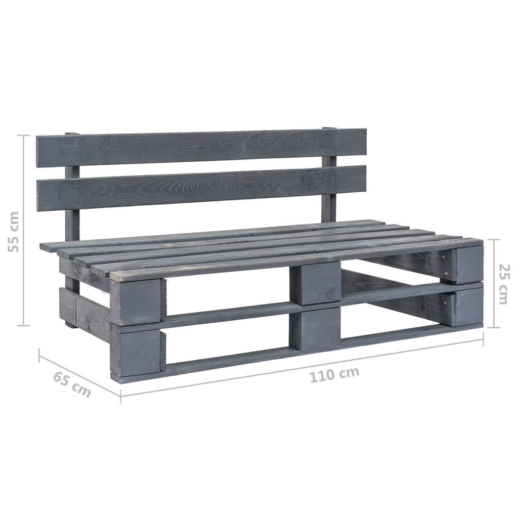 4-tlg. Paletten-Lounge-Set Grau Imprägniertes Kiefernholz