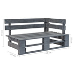 4-tlg. Paletten-Lounge-Set Grau Imprägniertes Kiefernholz