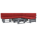 4-tlg. Paletten-Lounge-Set Grau Imprägniertes Kiefernholz