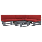 4-tlg. Paletten-Lounge-Set Grau Imprägniertes Kiefernholz