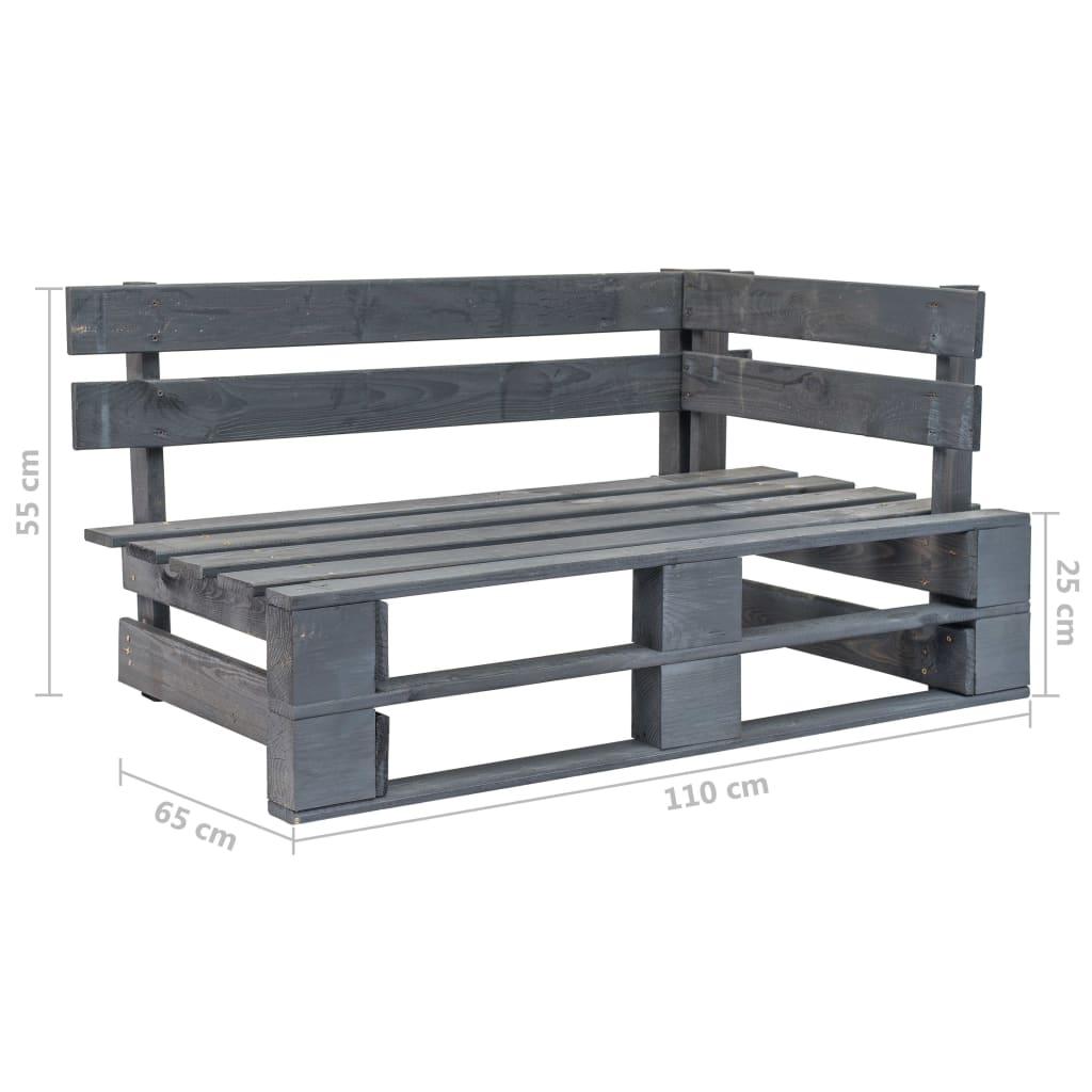 4-tlg. Paletten-Lounge-Set Grau Imprägniertes Kiefernholz
