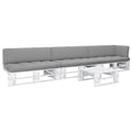 4-tlg. Paletten-Lounge-Set Weiß Imprägniertes Kiefernholz