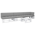 4-tlg. Paletten-Lounge-Set Weiß Imprägniertes Kiefernholz