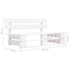4-tlg. Paletten-Lounge-Set Weiß Imprägniertes Kiefernholz