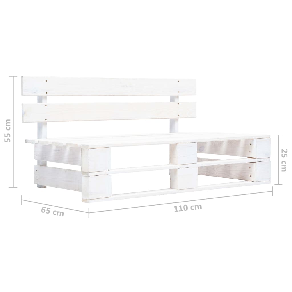 4-tlg. Paletten-Lounge-Set Weiß Imprägniertes Kiefernholz