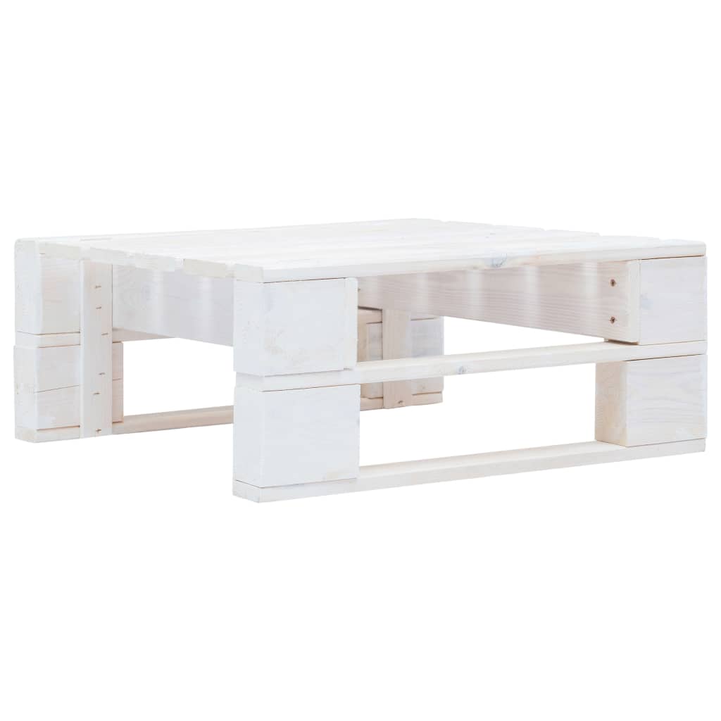 4-tlg. Paletten-Lounge-Set Weiß Imprägniertes Kiefernholz