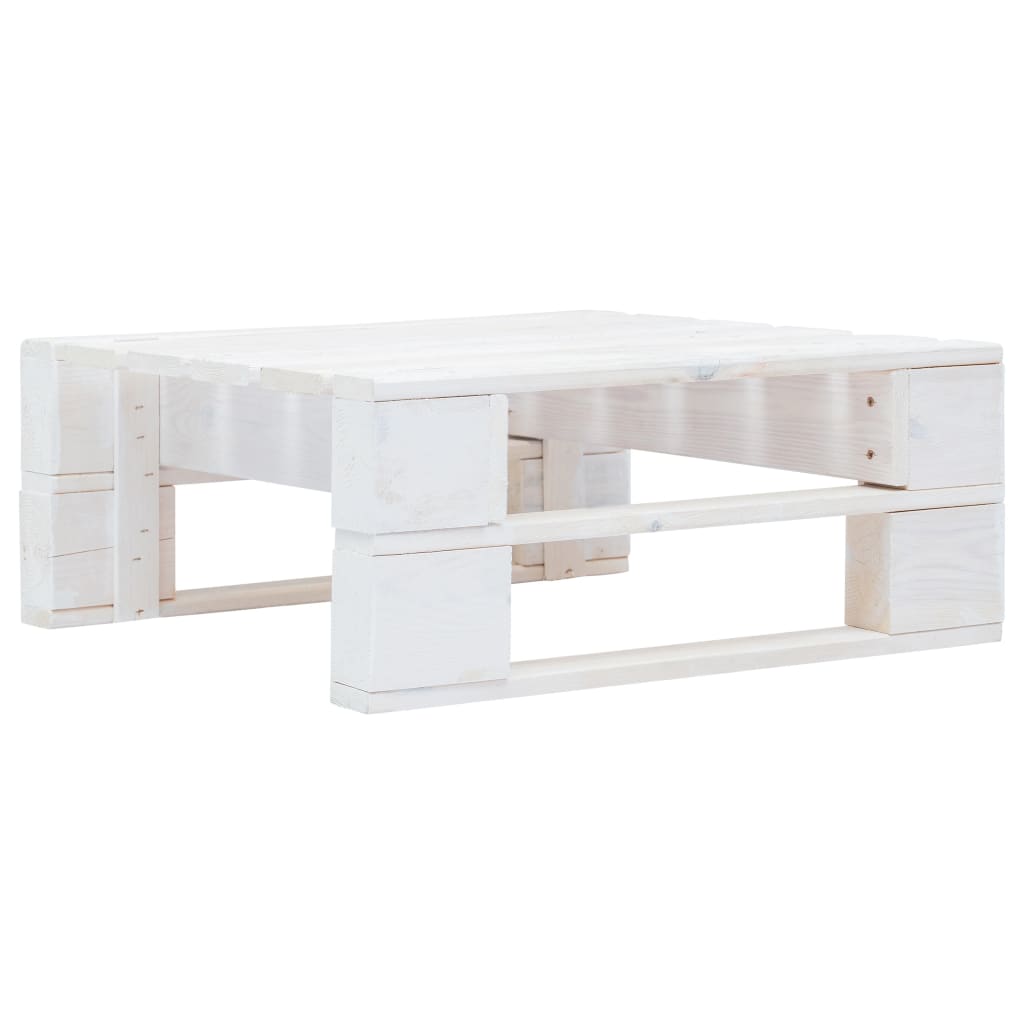 4-tlg. Paletten-Lounge-Set Weiß Imprägniertes Kiefernholz