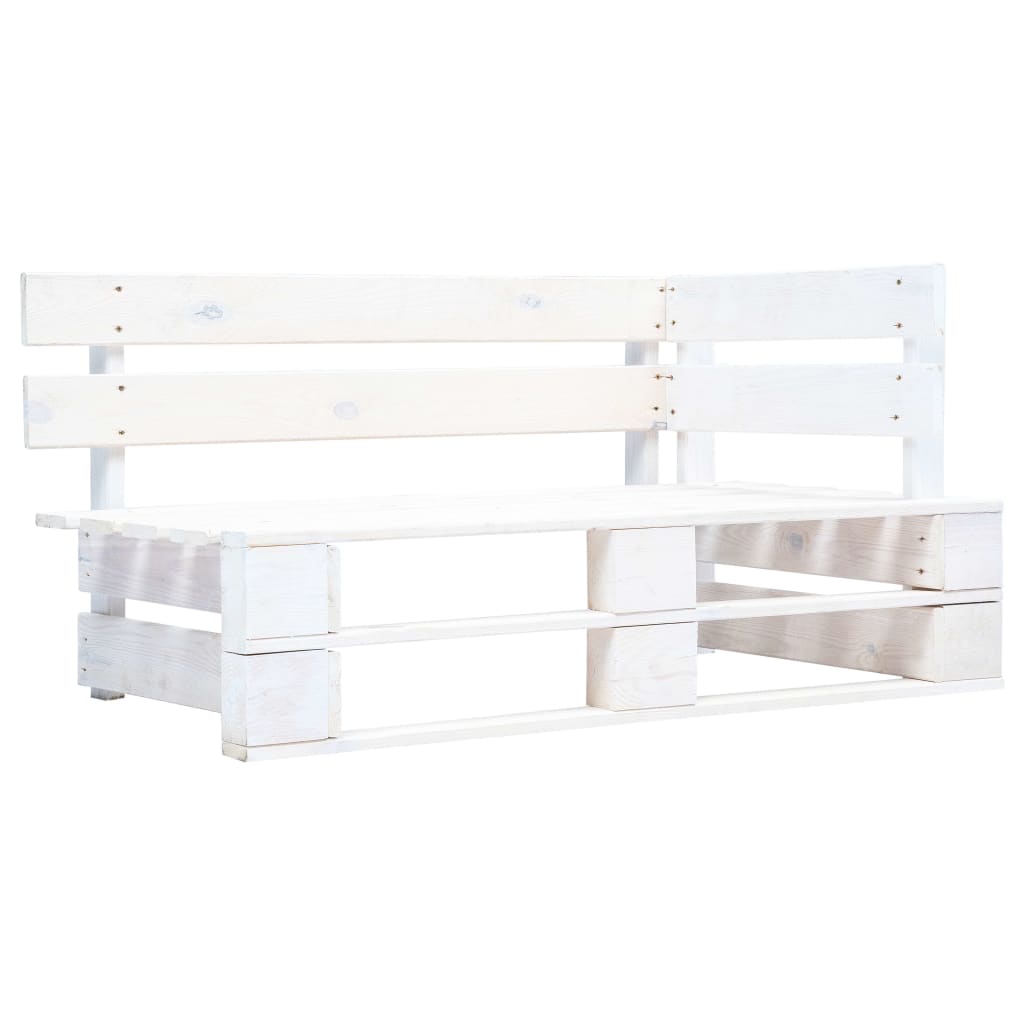 4-tlg. Paletten-Lounge-Set Weiß Imprägniertes Kiefernholz