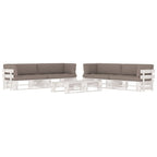 6-tlg. Paletten-Lounge-Set Weiß Imprägniertes Kiefernholz