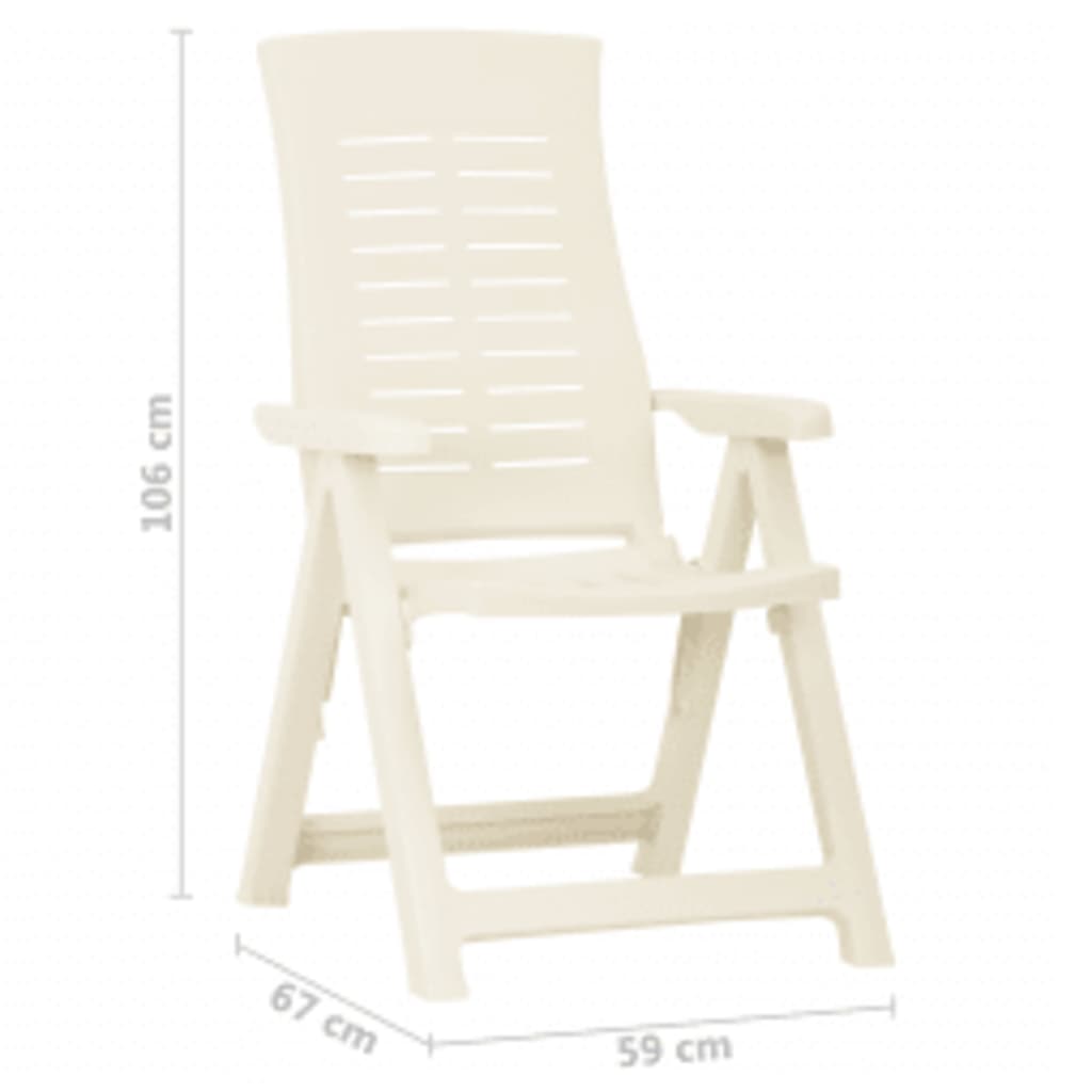 Verstellbare Gartenstühle 2 Stk. Kunststoff Weiß