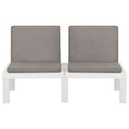 2-tlg. Garten-Lounge-Set mit Auflagen Kunststoff Weiß