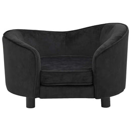 vidaXL Hundesofa Schwarz 69x49x40 cm Plüsch