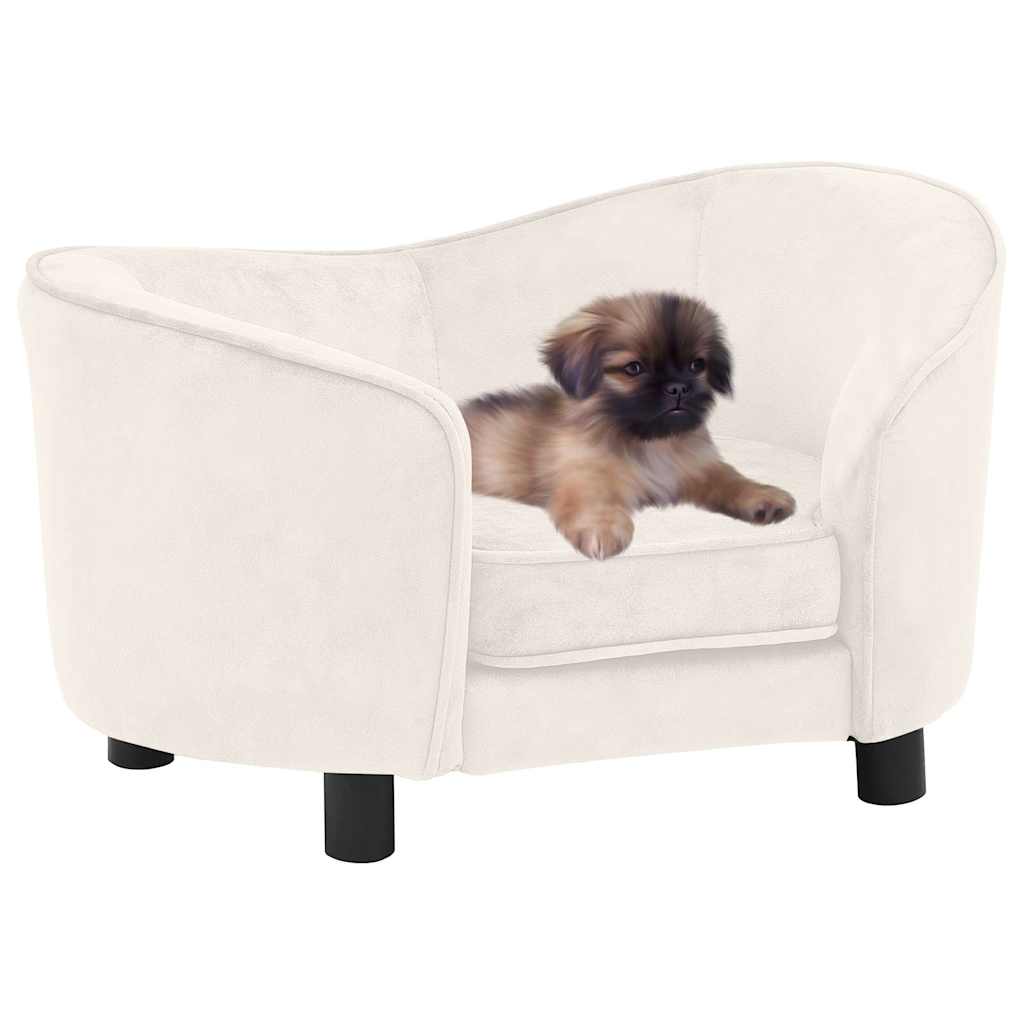 vidaXL Hundesofa Creme 69x49x40 cm Plüsch