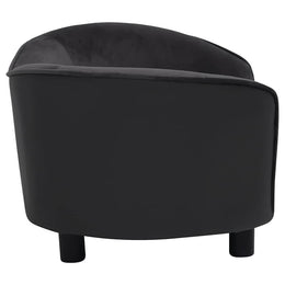 vidaXL Hundesofa Schwarz 69x49x40 cm Plüsch und Kunstleder