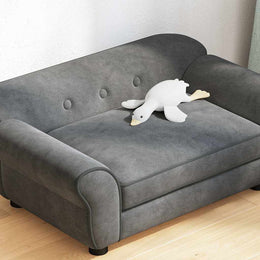 vidaXL Hundesofa Dunkelgrau 72x45x30 cm Plüsch