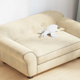 vidaXL Hundesofa Creme 72x45x30 cm Plüsch