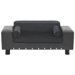 vidaXL Hundesofa Dunkelgrau 81x43x31 cm Plüsch und Kunstleder