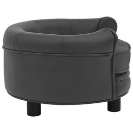 vidaXL Hundesofa Dunkelgrau 48x48x32 cm Plüsch und Kunstleder