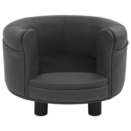 vidaXL Hundesofa Dunkelgrau 48x48x32 cm Plüsch und Kunstleder