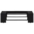 9-tlg. Garten-Lounge-Set mit Kissen Schwarz Poly Rattan
